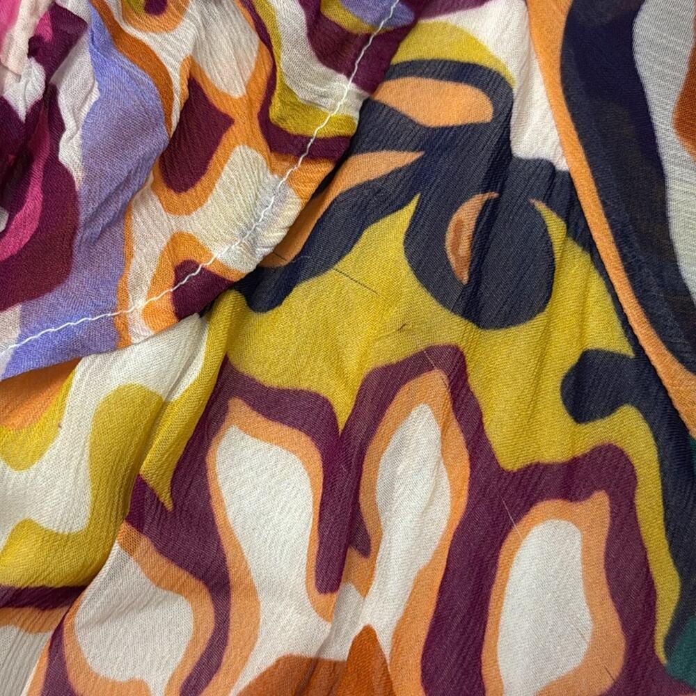 Anthropologie Marais Chiffon Maxi Dress Abstract Watercolor Print* - Picture 4 of 10